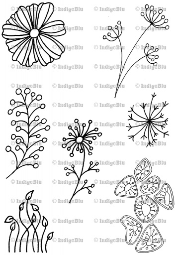 Hand drawn Flowers 3 - Digi